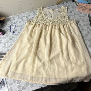 Pink Blush Medium Ivory Lace Blouse Tank Top